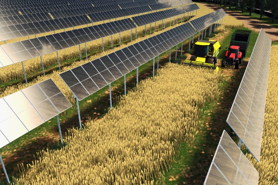 Impianto agrivoltaico su coltivazione